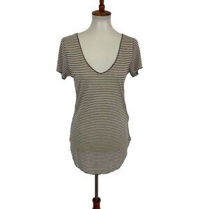 Vox Populi Tee Small Striped Short Sleeve Casual Y2K Basic Layering Soft Retro S